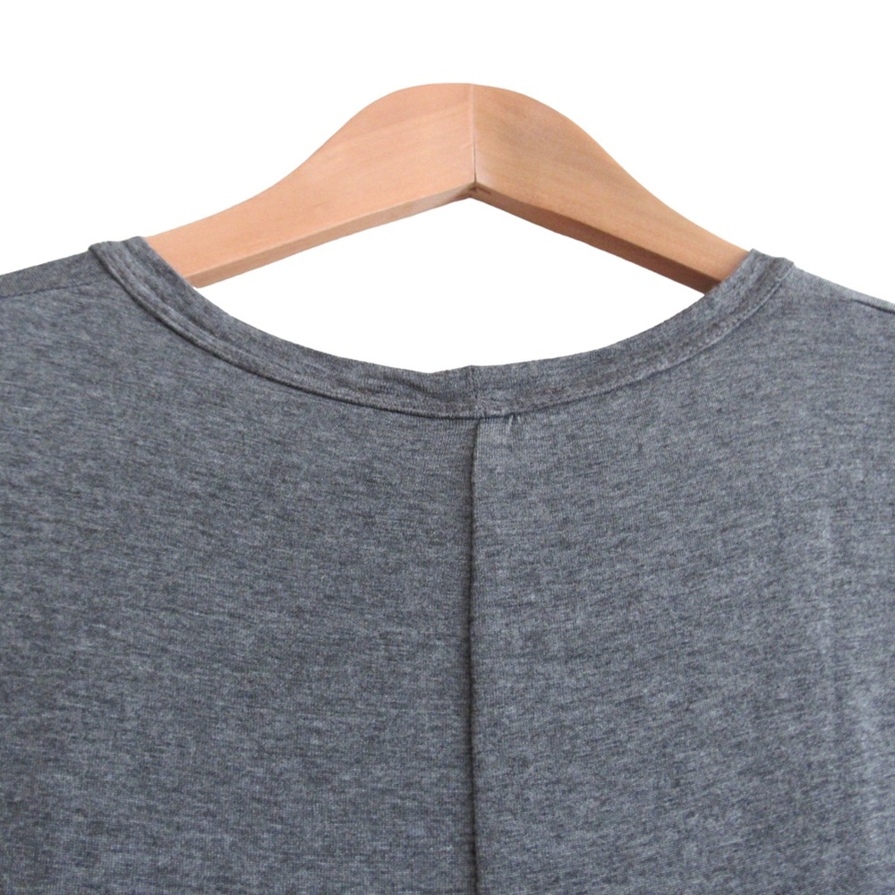 A.L.C. Grey Sally T-Shirt Dress Small Ruched Side Short Sleeves Crewneck Stretch - Picture 8 of 10